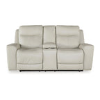 Power Reclining Loveseat with Console, USB Port & Adjustable Headrest – 79W x 42D x 43H