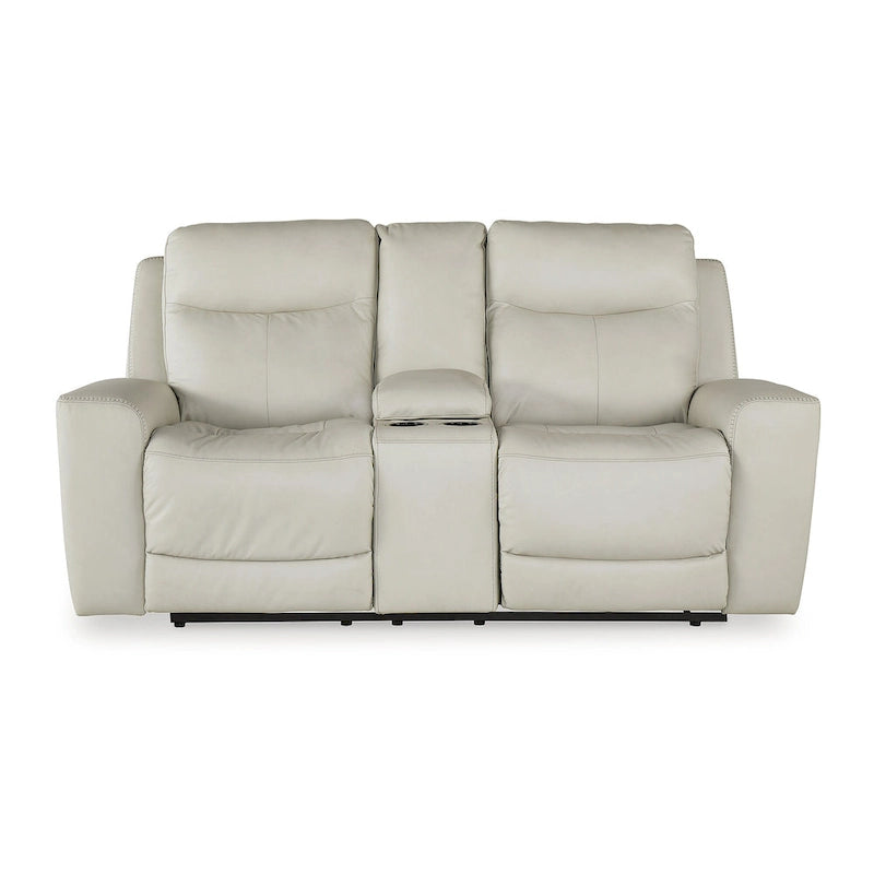 Power Reclining Loveseat with Console, USB Port & Adjustable Headrest – 79W x 42D x 43H