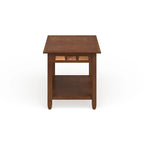Rustic Slate Coffee Table with Display Shelf – Solid Wood, Compact Size