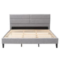 Bellevue Upholstered Tufted Panel Bed King – Solid Wood Legs, No Box Spring Needed