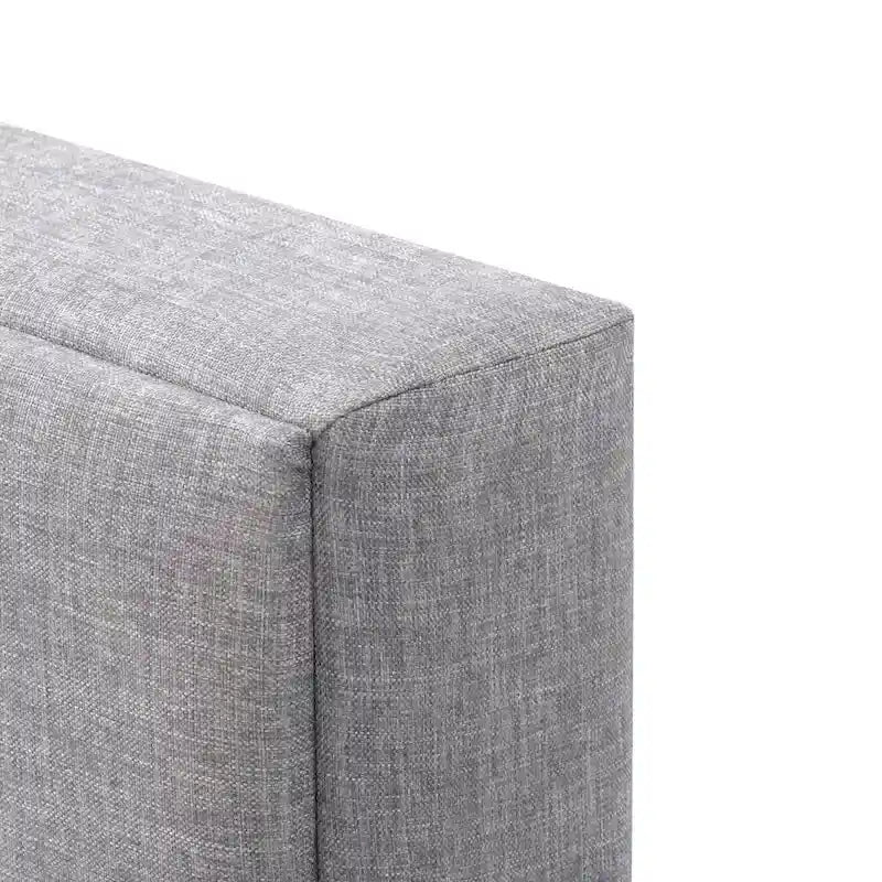Bellevue Upholstered Tufted Panel Bed King – Solid Wood Legs, No Box Spring Needed