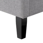 Bellevue Upholstered Tufted Panel Bed King – Solid Wood Legs, No Box Spring Needed