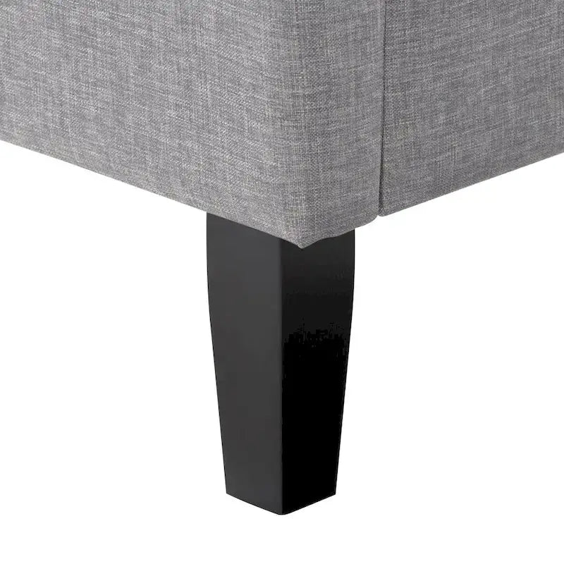 Bellevue Upholstered Tufted Panel Bed King – Solid Wood Legs, No Box Spring Needed