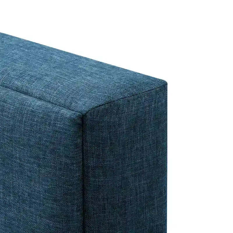 Bellevue Upholstered Tufted Panel Bed King – Solid Wood Legs, No Box Spring Needed
