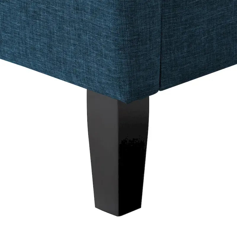 Bellevue Upholstered Tufted Panel Bed King – Solid Wood Legs, No Box Spring Needed