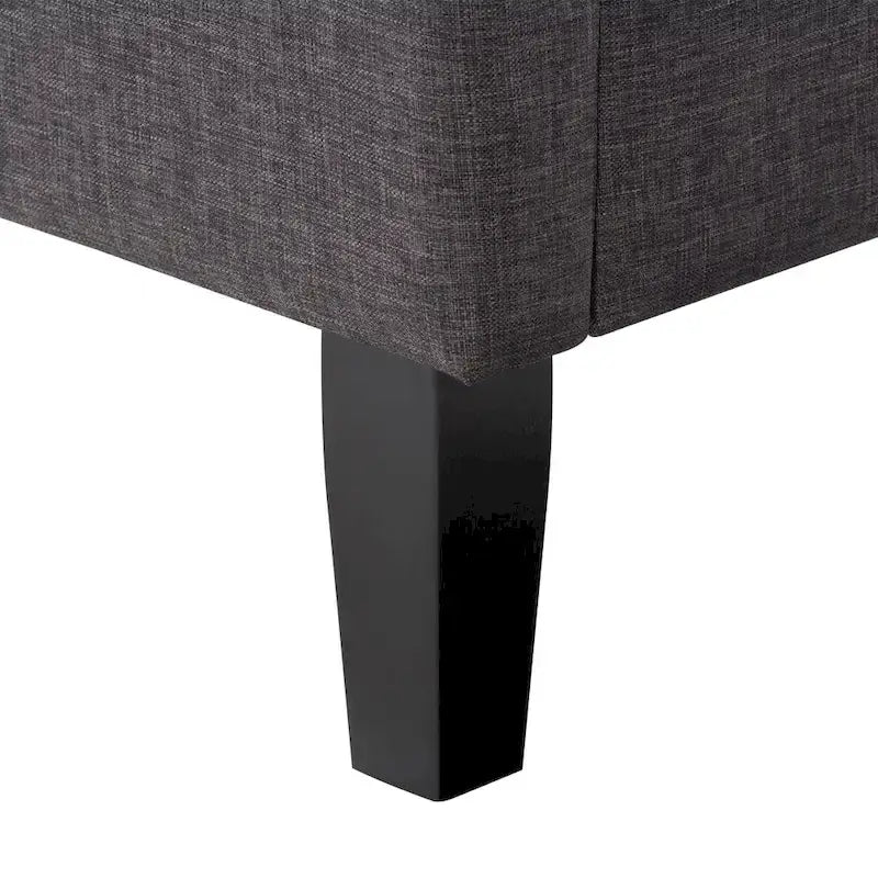 Bellevue Upholstered Tufted Panel Bed King – Solid Wood Legs, No Box Spring Needed