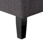 Bellevue Upholstered Tufted Panel Bed King – Solid Wood Legs, No Box Spring Needed