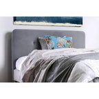 Mid-Century Modern Queen Fabric Platform Bed – Tufted Headboard, Flared Legs, 4 Colors