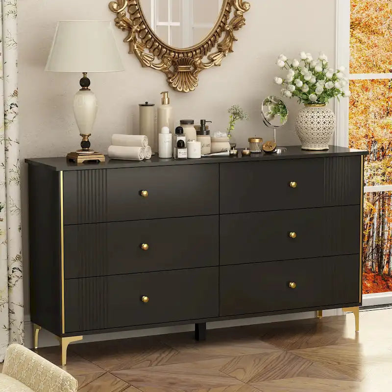 6 Drawer Dresser Modern White Dresser Chest Wood Storage Chest