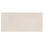 White Finish 3-Drawer Dresser with Beige Linen Upholstered Drawer Faces & Soft-Close Glides
