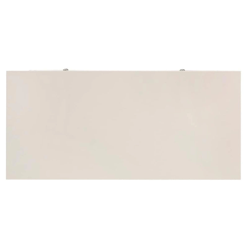 White Finish 3-Drawer Dresser with Beige Linen Upholstered Drawer Faces & Soft-Close Glides