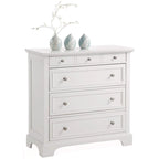 Off-White 4-Drawer Bedroom Chest with Felt-Lined Top Drawer – Hardwood & Engineered Wood