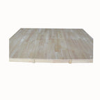 Solid Wood Unfinished Dining Table with Butterfly Leaf – Butcher Block Top, Extends to 58"