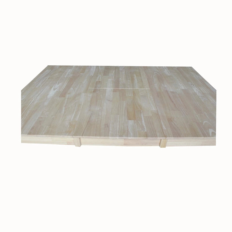 Solid Wood Unfinished Dining Table with Butterfly Leaf – Butcher Block Top, Extends to 58"