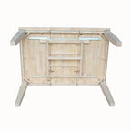 Solid Wood Unfinished Dining Table with Butterfly Leaf – Butcher Block Top, Extends to 58"