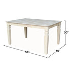 Solid Wood Unfinished Dining Table with Butterfly Leaf – Butcher Block Top, Extends to 58"