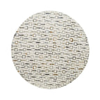 Mother of Pearl Shell Accent Table with Gold Base & Geometric Patterns – White, Gray or Black