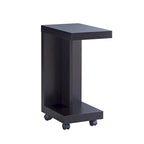 Modern Mobile 18-Inch Side Table with Locking Caster Wheels & Bottom Shelf
