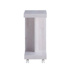 Modern Mobile 18-Inch Side Table with Locking Caster Wheels & Bottom Shelf