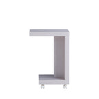 Modern Mobile 18-Inch Side Table with Locking Caster Wheels & Bottom Shelf