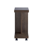 Modern Mobile 18-Inch Side Table with Locking Caster Wheels & Bottom Shelf