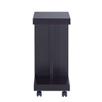 Modern Mobile 18-Inch Side Table with Locking Caster Wheels & Bottom Shelf