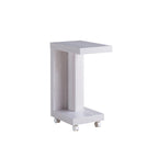 Modern Mobile 18-Inch Side Table with Locking Caster Wheels & Bottom Shelf