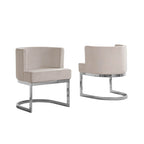 Velvet Barrel Side Chair with Chrome Base – Glam Contemporary Style