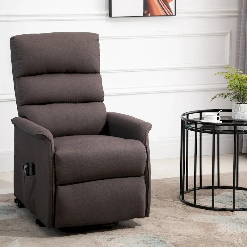 Electric Power Lift Recliner with Massage & Vibration for Elderly – Brown