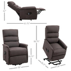 Electric Power Lift Recliner with Massage & Vibration for Elderly – Brown