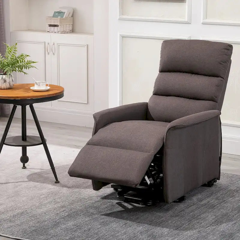 Electric Power Lift Recliner with Massage & Vibration for Elderly – Brown