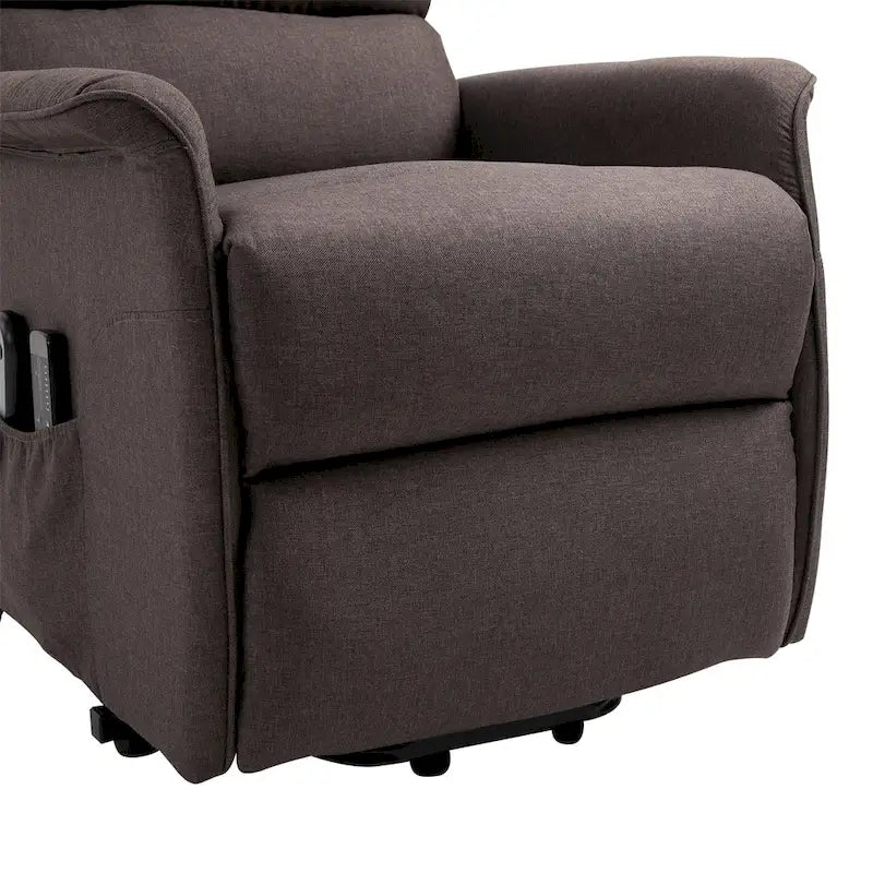 Electric Power Lift Recliner with Massage & Vibration for Elderly – Brown