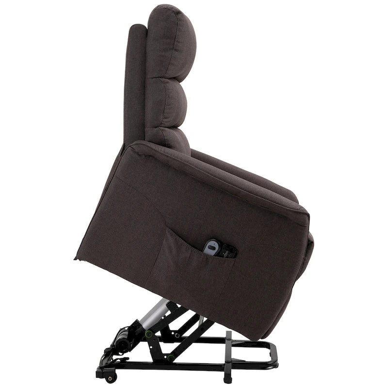 Electric Power Lift Recliner with Massage & Vibration for Elderly – Brown