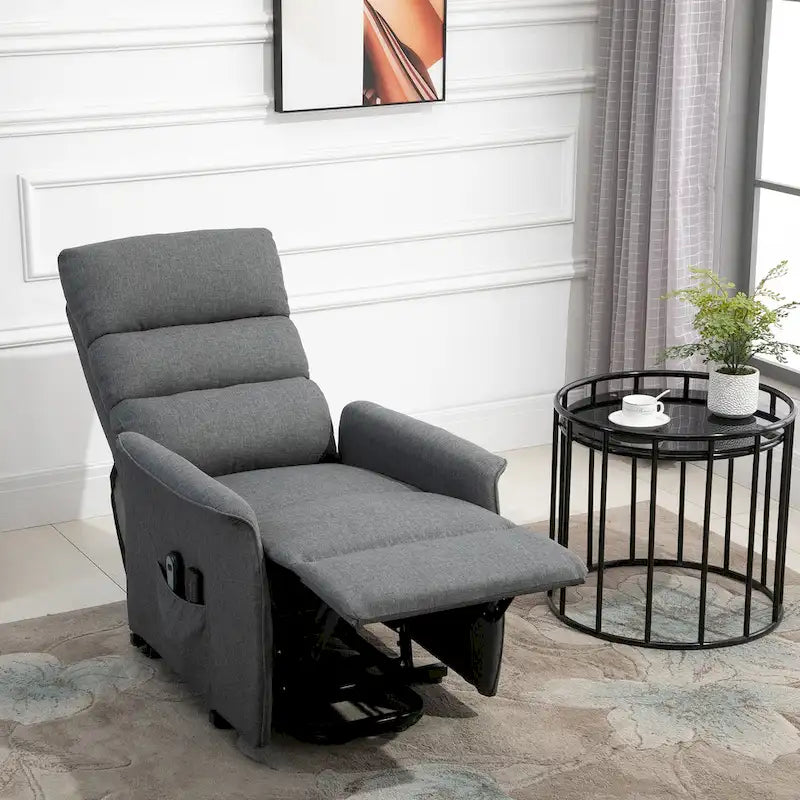 Electric Power Lift Recliner with Massage & Vibration for Elderly – Brown