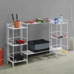 3-Tier Folding Metal Shelves with 2 Deluxe Extension Shelves – 8-Tier Storage Set