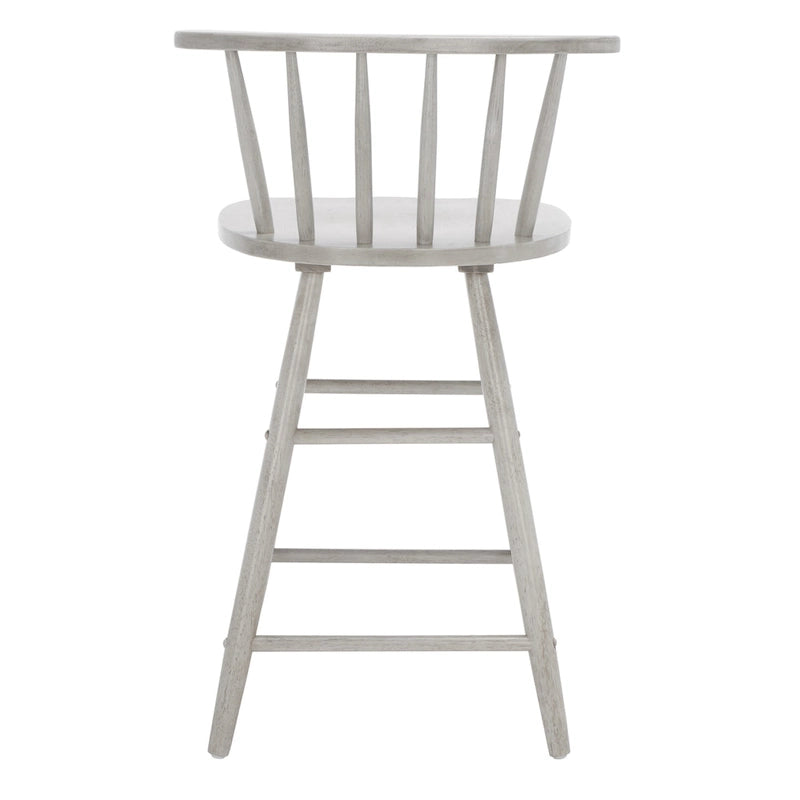 Farmhouse Counter Stool 25-Inch – Rustic-Chic Captain’s Chair Style – Jet Finish