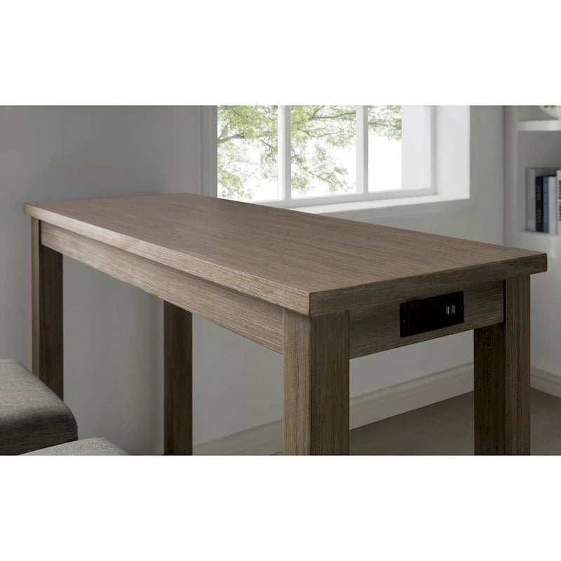 64-Inch Counter Height Table with Built-In USB Port – 3 Finish Options