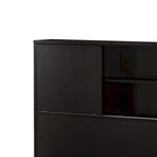Twin Bookcase Headboard with 2 Sliding Doors, Red Cocoa