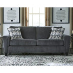 Abinger Contemporary Chenille Sofa with Track Arms & Throw Pillows – 89W x 38D x 39H