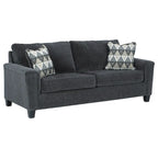 Abinger Contemporary Chenille Sofa with Track Arms & Throw Pillows – 89W x 38D x 39H