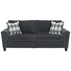 Abinger Contemporary Chenille Sofa with Track Arms & Throw Pillows – 89W x 38D x 39H