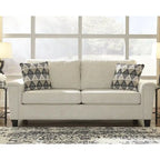 Abinger Contemporary Chenille Sofa with Track Arms & Throw Pillows – 89W x 38D x 39H