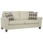 Abinger Contemporary Chenille Sofa with Track Arms & Throw Pillows – 89W x 38D x 39H