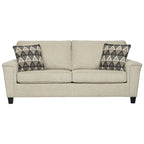 Abinger Contemporary Chenille Sofa with Track Arms & Throw Pillows – 89W x 38D x 39H