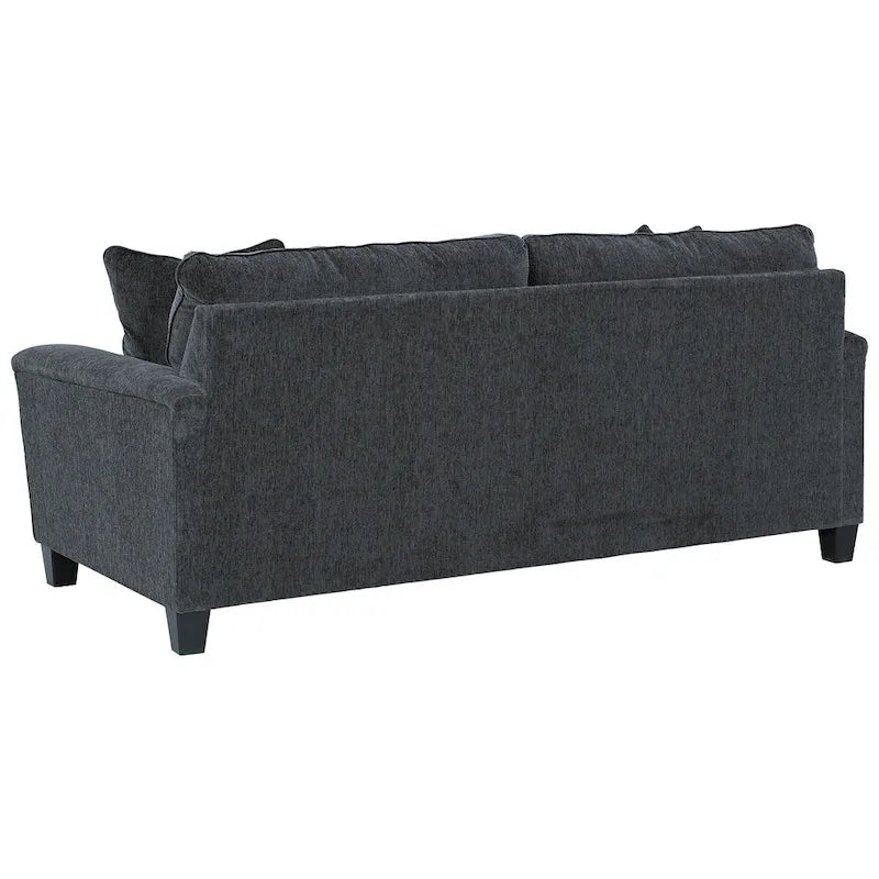 Abinger Contemporary Chenille Sofa with Track Arms & Throw Pillows – 89W x 38D x 39H