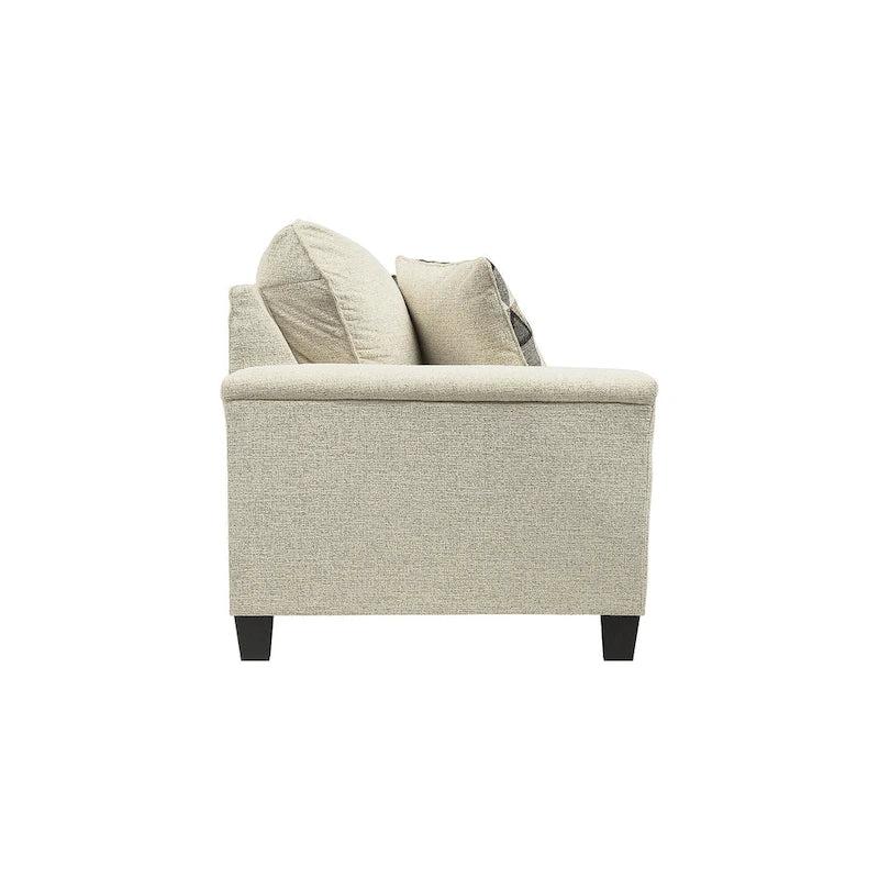Abinger Contemporary Chenille Sofa with Track Arms & Throw Pillows – 89W x 38D x 39H