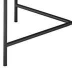 Round Farmhouse-Industrial Coffee Table – Weathered Grey Oak & Black Metal Frame