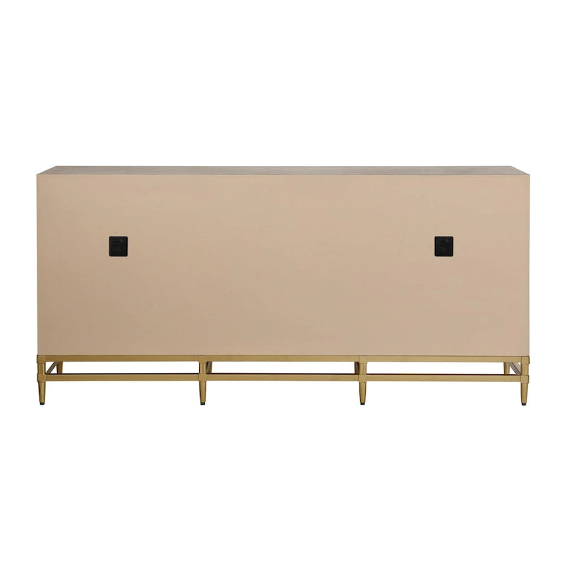 Augusta Credenza - Four Door Three Drawer Unit - Weathered Oak Finish