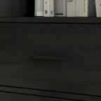 Bookshelf Bookcase with 4 Doors,4 Drawers & Storage Shelve,Black - 78.7H