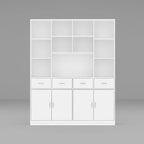 Bookshelf Bookcase with 4 Doors,4 Drawers & Storage Shelve,Black - 78.7H